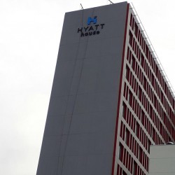 Illuminated Hotel Facade Sign