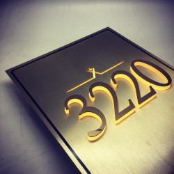 Illuminated Brass Room Number