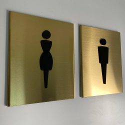 Brass Material WC Sign