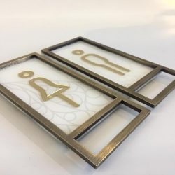 Brass Material WC Sign