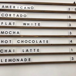 White Letter Wall Menu