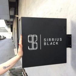 Black Square Lantern Sign