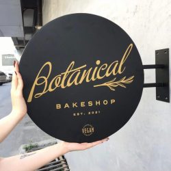 Black Round Lantern Sign