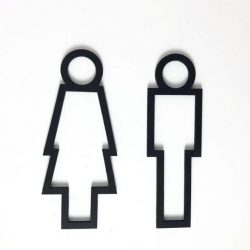 Black Color Pictogram WC Sign